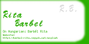 rita barbel business card
